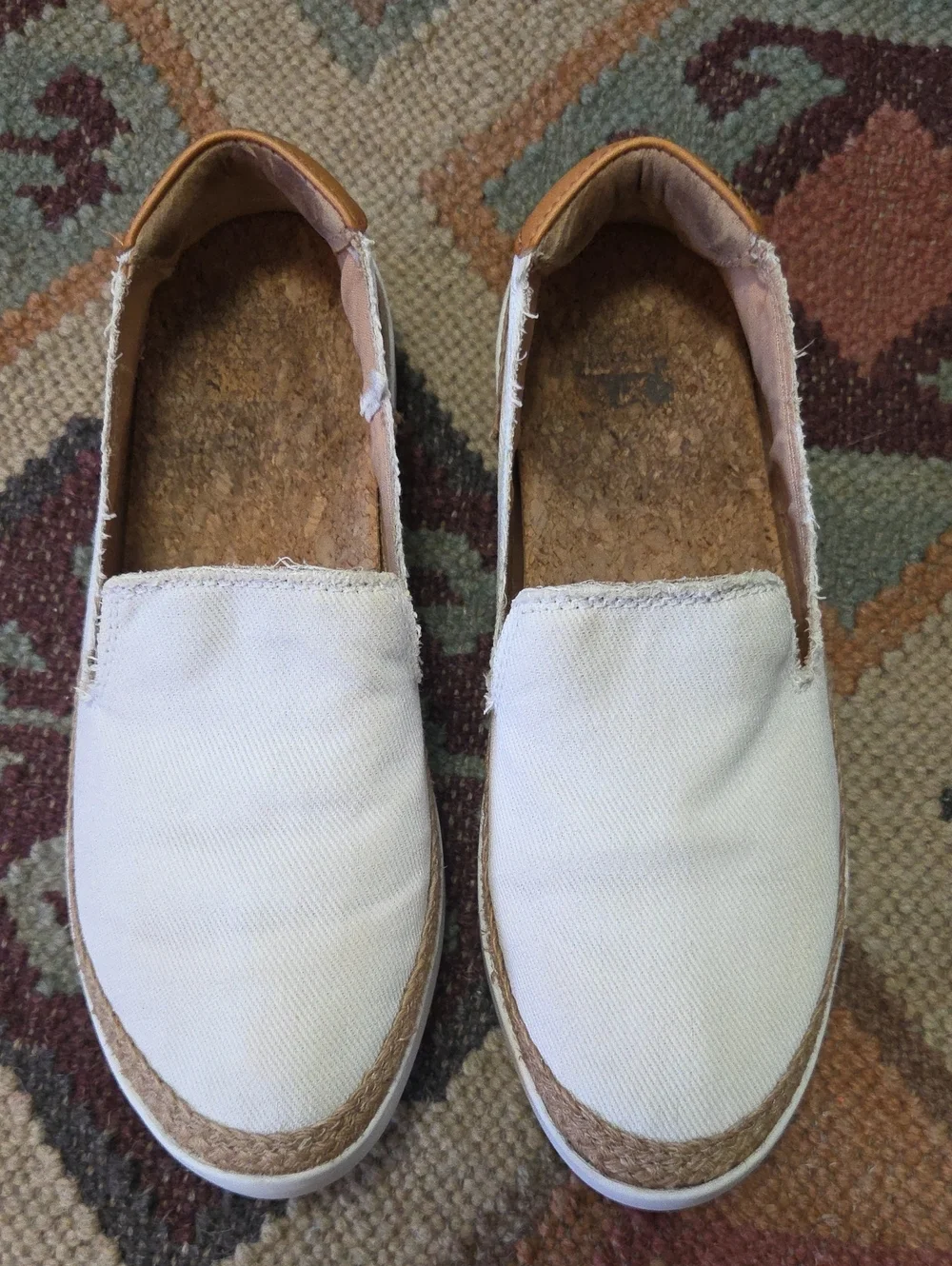 Reef Casual White Canvas Slip-On Espadrilles Size 7